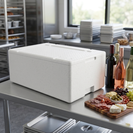 Scatola termica EPS bianco GN 33,2x54 cm H 14 cm alimenti | Crovegli