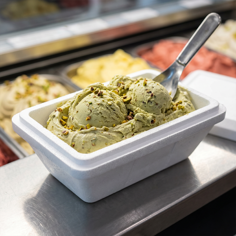 Vaschetta gelato Superpolo EPS termosaldato 420cc/350gr rettangolare | Crovegli