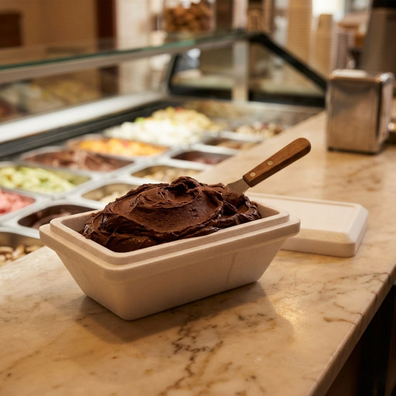 Vaschetta gelato Superpolo EPS termosaldato 650cc/500gr rettangolare | Crovegli
