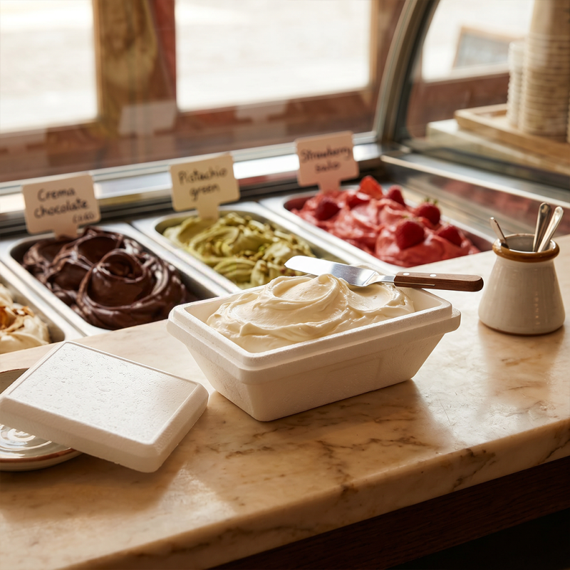 Vaschetta gelato Superpolo EPS termosaldato 1000cc/750gr rettangolare | Crovegli