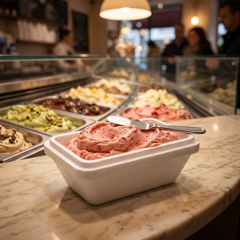 Vaschetta gelato Superpolo EPS termosaldato 1350cc/1000gr rettangolare | Crovegli