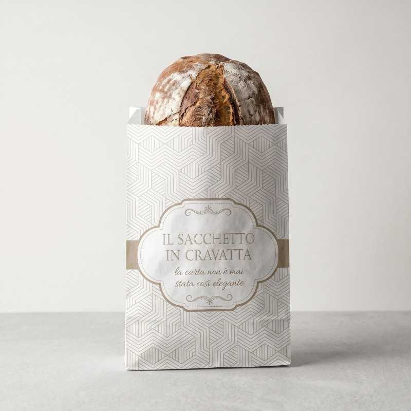 Sacchetto carta bianca stampa cravatta 25x50 cm | Crovegli