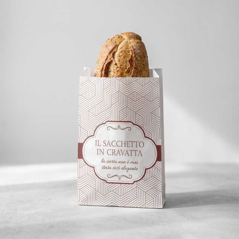 Sacchetto carta bianca stampa cravatta 22x44 cm | Crovegli