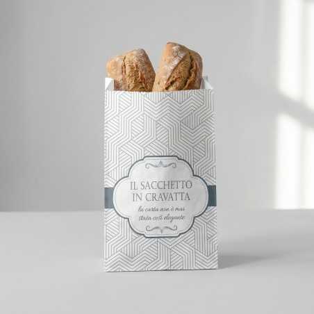Sacchetto carta bianca stampa cravatta 19x40 cm | Crovegli