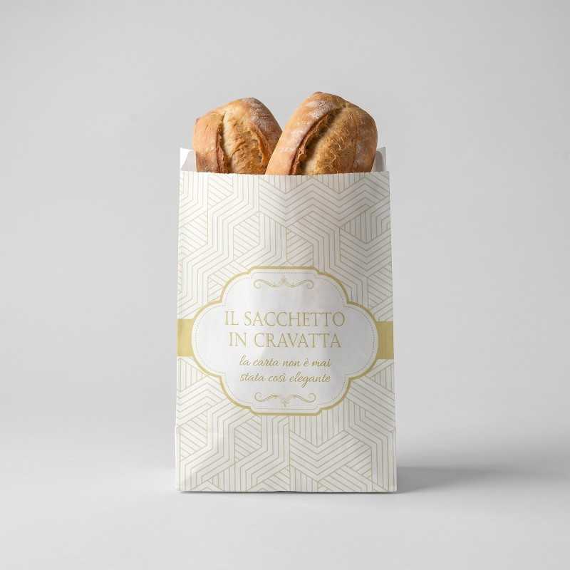 Sacchetto carta bianca stampa cravatta 17x36 cm | Crovegli