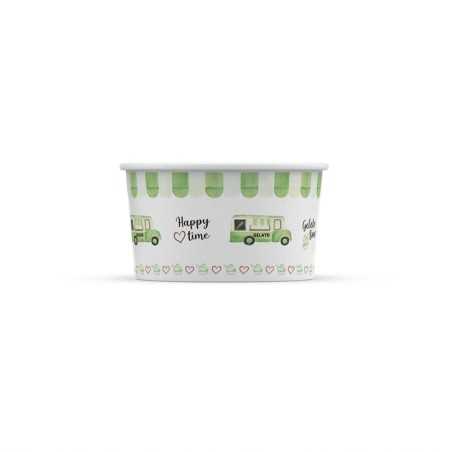 Coppetta gelato HappyVan verde 100 cc per gelato e yogurt soft | Crovegli