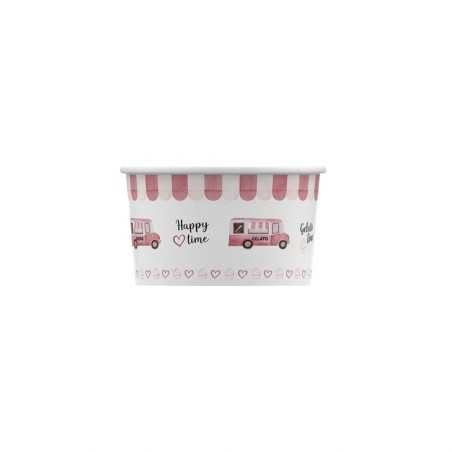 Coppetta gelato HappyVan rosa 160 cc per gelato e yogurt soft | Crovegli