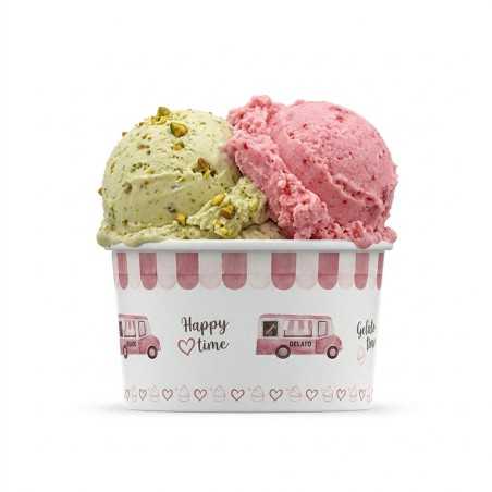 Coppetta gelato HappyVan rosa 160 cc per gelato e yogurt soft | Crovegli