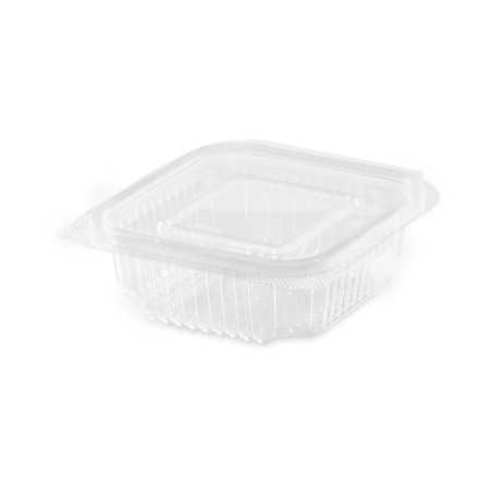 Vaschetta PET rettangolare 11,7x12,8 cm H 45 mm 250cc coperchio | Crovegli