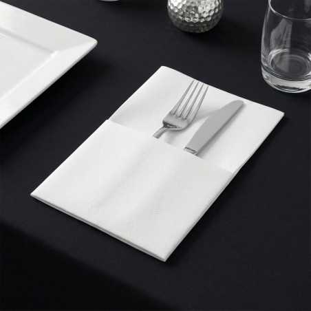 Tovagliolo Airlaid tasca portaposate bianco 1 velo 40x32 cm | Crovegli