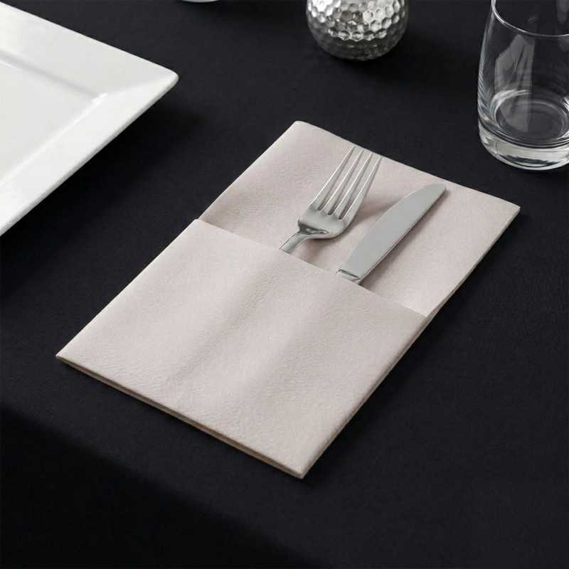 Tovagliolo Airlaid tasca portaposate creta 40x32 cm | Crovegli