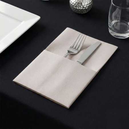 Tovagliolo Airlaid tasca portaposate creta 40x32 cm | Crovegli
