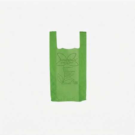 Shopper biodegradabile compostabile verde 28x50 cm 14 g trasporto merce | Crovegli