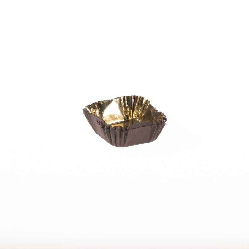 Pirottino quadrato Royal 1Q carta cottura marrone oro 35×35 mm | Crovegli