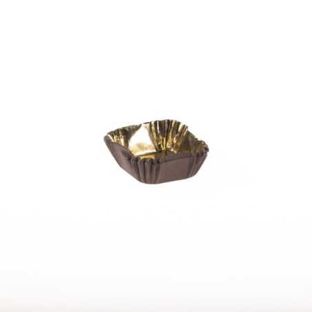 Pirottino quadrato Royal 1Q carta cottura marrone oro 35×35 mm | Crovegli