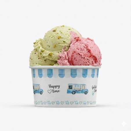 Coppetta gelato HappyVan azzurra 80 cc per gelato e yogurt soft | Crovegli