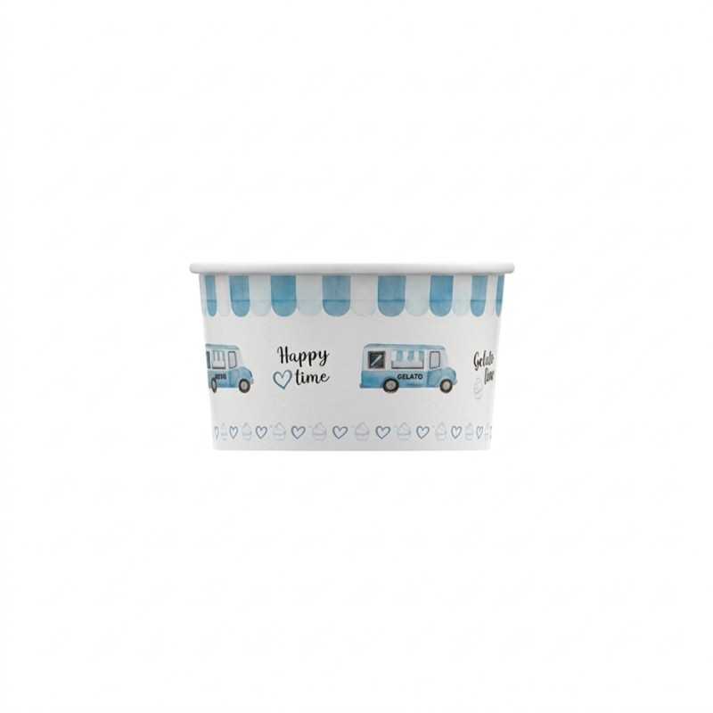 Coppetta gelato HappyVan azzurra 80 cc per gelato e yogurt soft | Crovegli