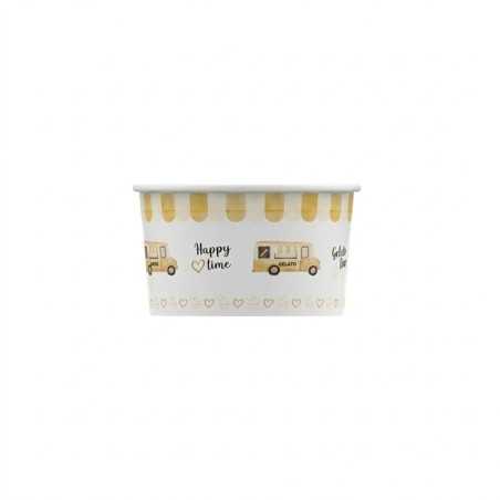 Coppetta gelato HappyVan gialla 64 cc per gelato e yogurt soft | Crovegli