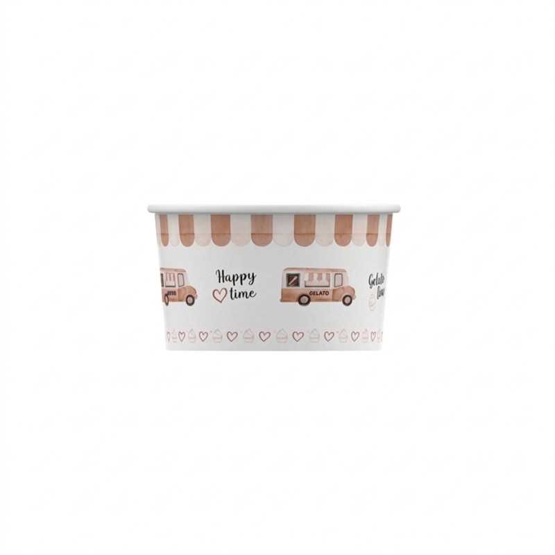 Coppetta gelato HappyVan beige 250 cc per gelato e yogurt soft | Crovegli