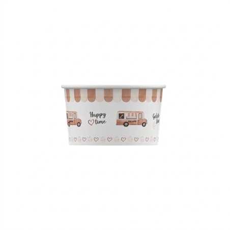 Coppetta gelato HappyVan beige 250 cc per gelato e yogurt soft | Crovegli