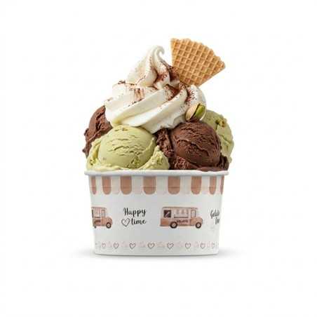 Coppetta gelato HappyVan beige 250 cc per gelato e yogurt soft | Crovegli