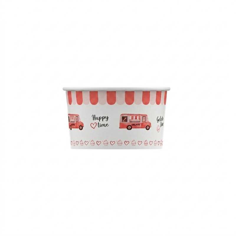 Coppetta gelato HappyVan rosa 120 cc per gelato e yogurt soft | Crovegli