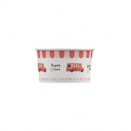 Coppetta gelato HappyVan rosa 120 cc per gelato e yogurt soft | Crovegli
