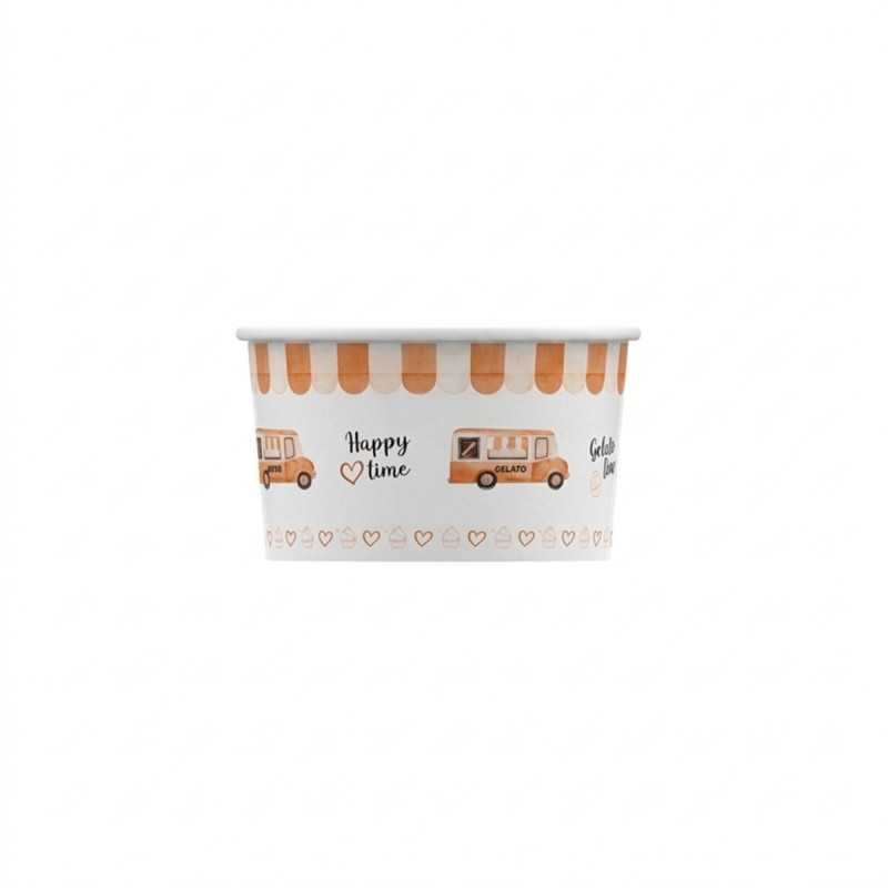 Coppetta gelato HappyVan arancio 140 cc per gelato e yogurt soft | Crovegli