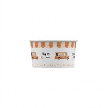 Coppetta gelato HappyVan arancio 140 cc per gelato e yogurt soft | Crovegli