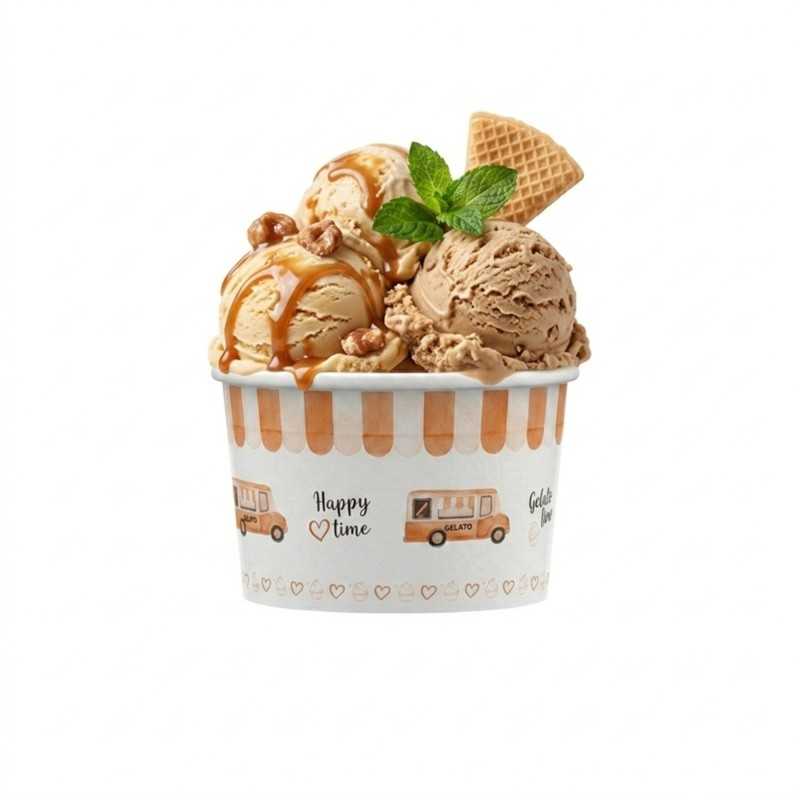 Coppetta gelato HappyVan arancio 140 cc per gelato e yogurt soft | Crovegli