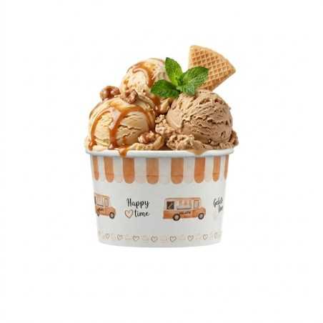 Coppetta gelato HappyVan arancio 140 cc per gelato e yogurt soft | Crovegli