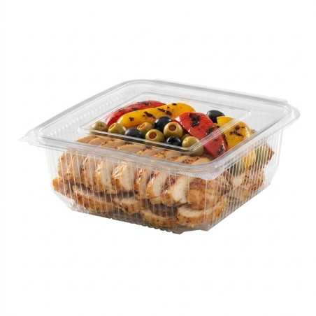 Vaschetta PET rettangolare 19x19,3 cm H 70 mm 1500cc coperchio | Crovegli