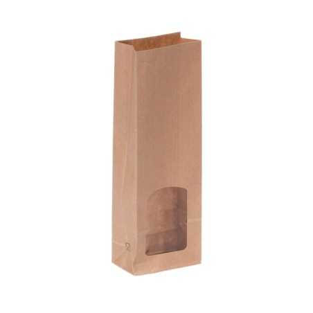 Sacchetto avana politenato termosaldabile finestra 10+6x29 cm | Crovegli