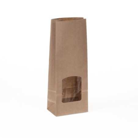 Sacchetto avana politenato termosaldabile finestra 13+8x34 cm | Crovegli