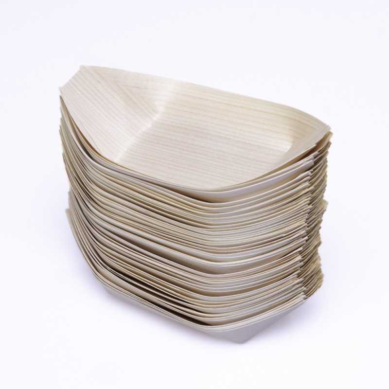 Barchetta legno naturale 12×6 cm H 3 cm street food asporto | Crovegli