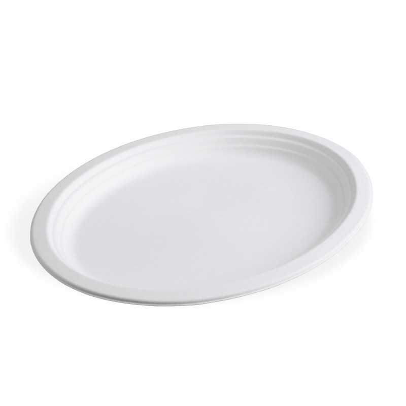 Piatto ovale pizza polpa cellulosa bio PFAS free 31,8x25,5 cm | Crovegli