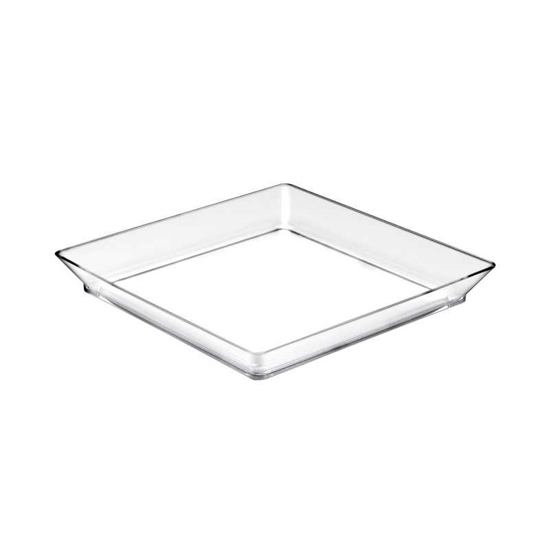 Piattino quadrato trasparente 13x13 cm finger food buffet | Crovegli