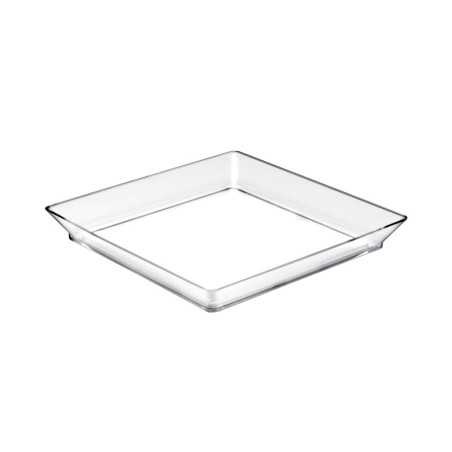 Piattino quadrato trasparente 13x13 cm finger food buffet | Crovegli