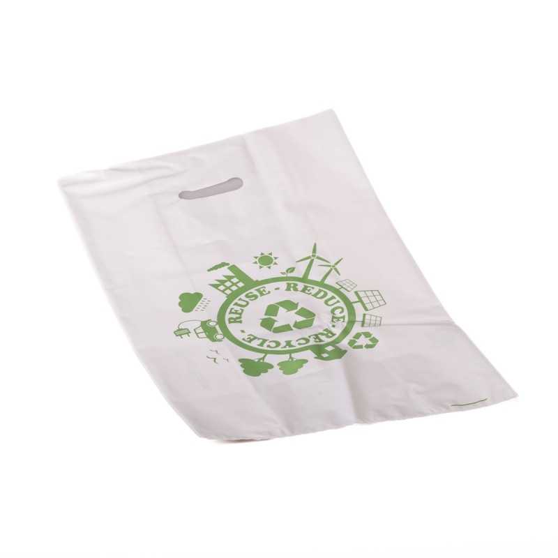 Shopper LDPE riutilizzabile manico a fagiolo 35+20x60 cm 61 g | Crovegli