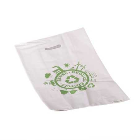 Shopper LDPE riutilizzabile manico a fagiolo 35+20x60 cm 61 g | Crovegli