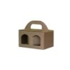Cestello porta vasetti piccoli kraft avana 2 vasetti 17x8x9 cm finestra apribile | Crovegli