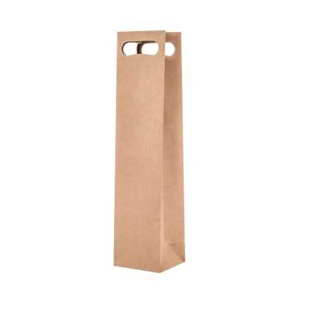 Portabottiglie carta avana manico a fagiolo 11x9x42 | Crovegli