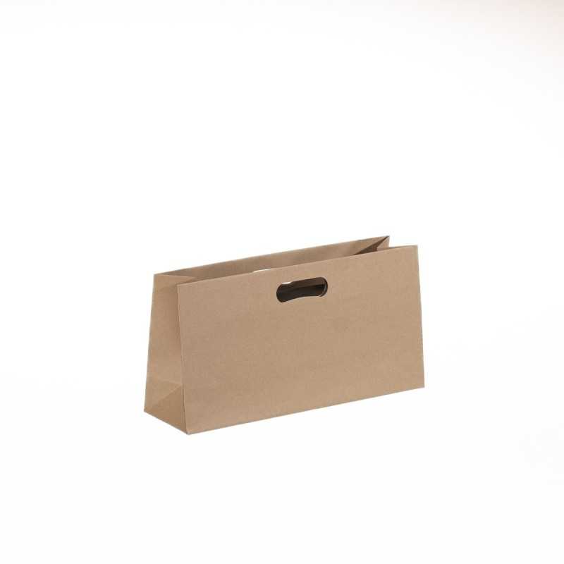 Portabottiglie carta avana manico a fagiolo 35x10x18 | Crovegli