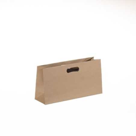 Portabottiglie carta avana manico a fagiolo 35x10x18 | Crovegli
