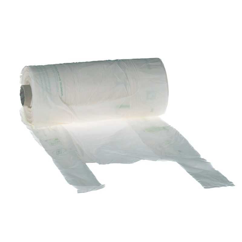 Sacchetti strappo biodegradabili frutta verdura rotolo 22+13x50 cm 12 my | Crovegli