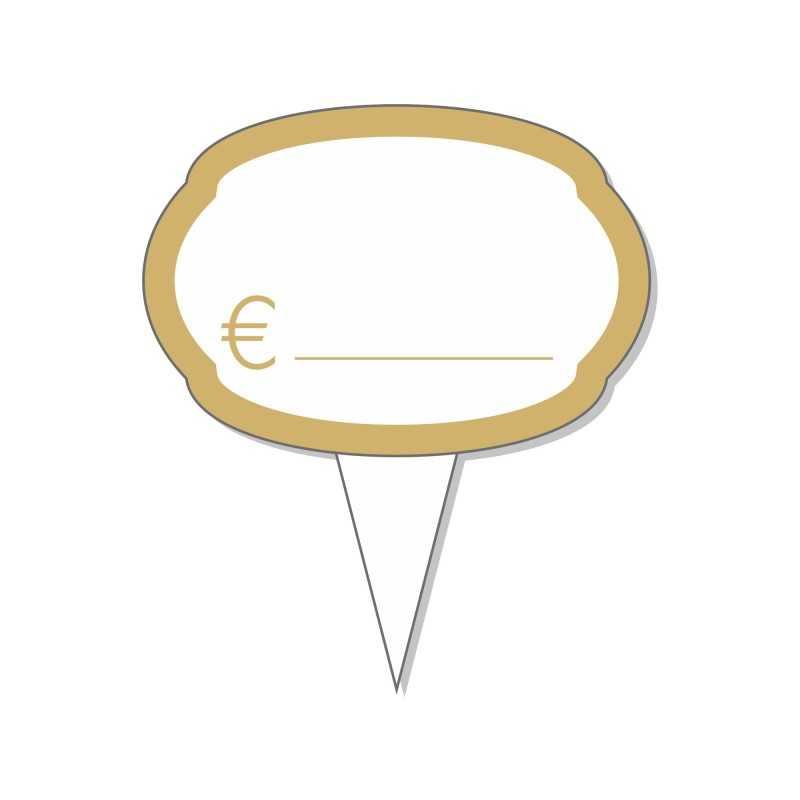 Segnaprezzi PVC oro 6,5x7,5 cm per banco | Crovegli