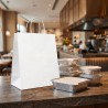Borsa carta bianca manico ritorto take-away 25+15x24 | Crovegli