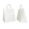 Borsa carta bianca duplex manico ritorto 32+23x35 | Crovegli