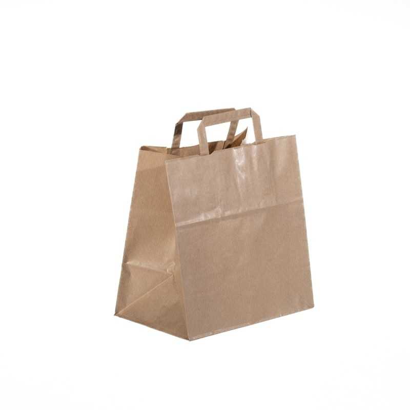Borsa avana manico piatto base larga 26+18x26 cm | Crovegli