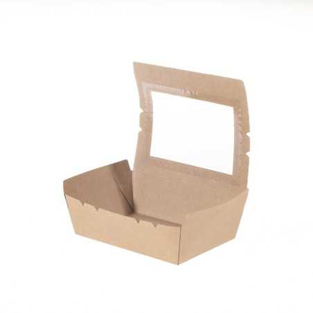 Scatola LunchBox avana con finestra 12x8,8x3,7 cm | Crovegli